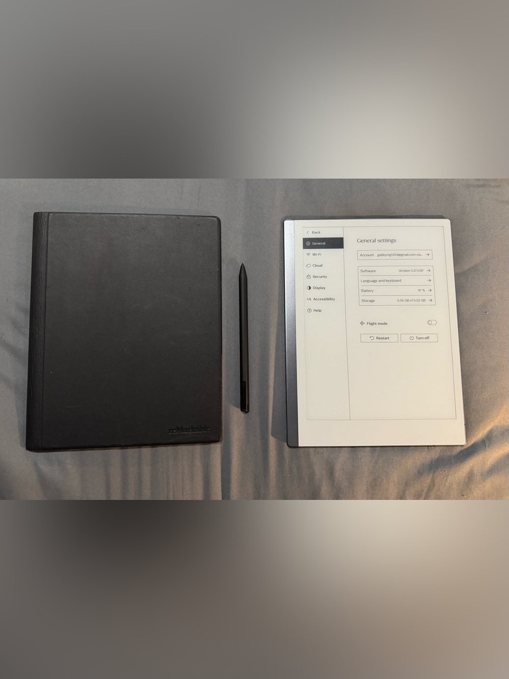 reMarkable 2 White E-Ink Tablet with Black Marker and Black Folio